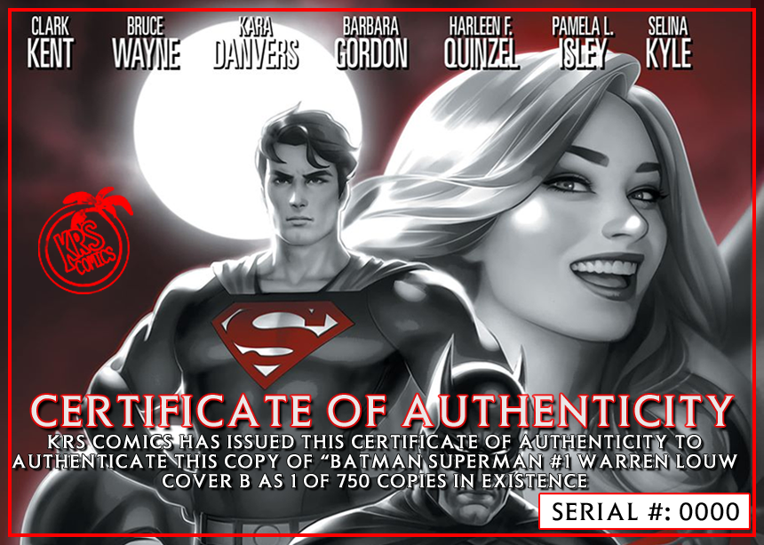 BATMAN SUPERMAN #1 WARREN LOUW EXCLUSIVES