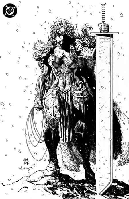 ABSOLUTE WONDER WOMAN #1 CVR H INC 1:100 JIM LEE BLACK & WHITE CARD STOCK VAR (10/23/2024)